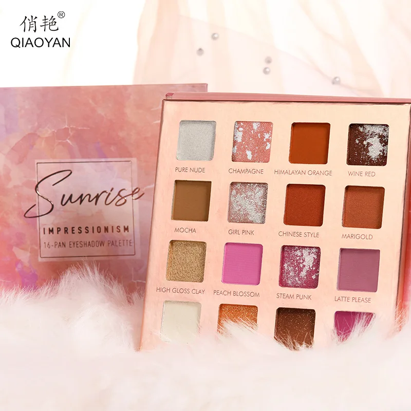 Макияж комплект теней для век стойкий пигмент теплый матовый Мерцающий Порошок