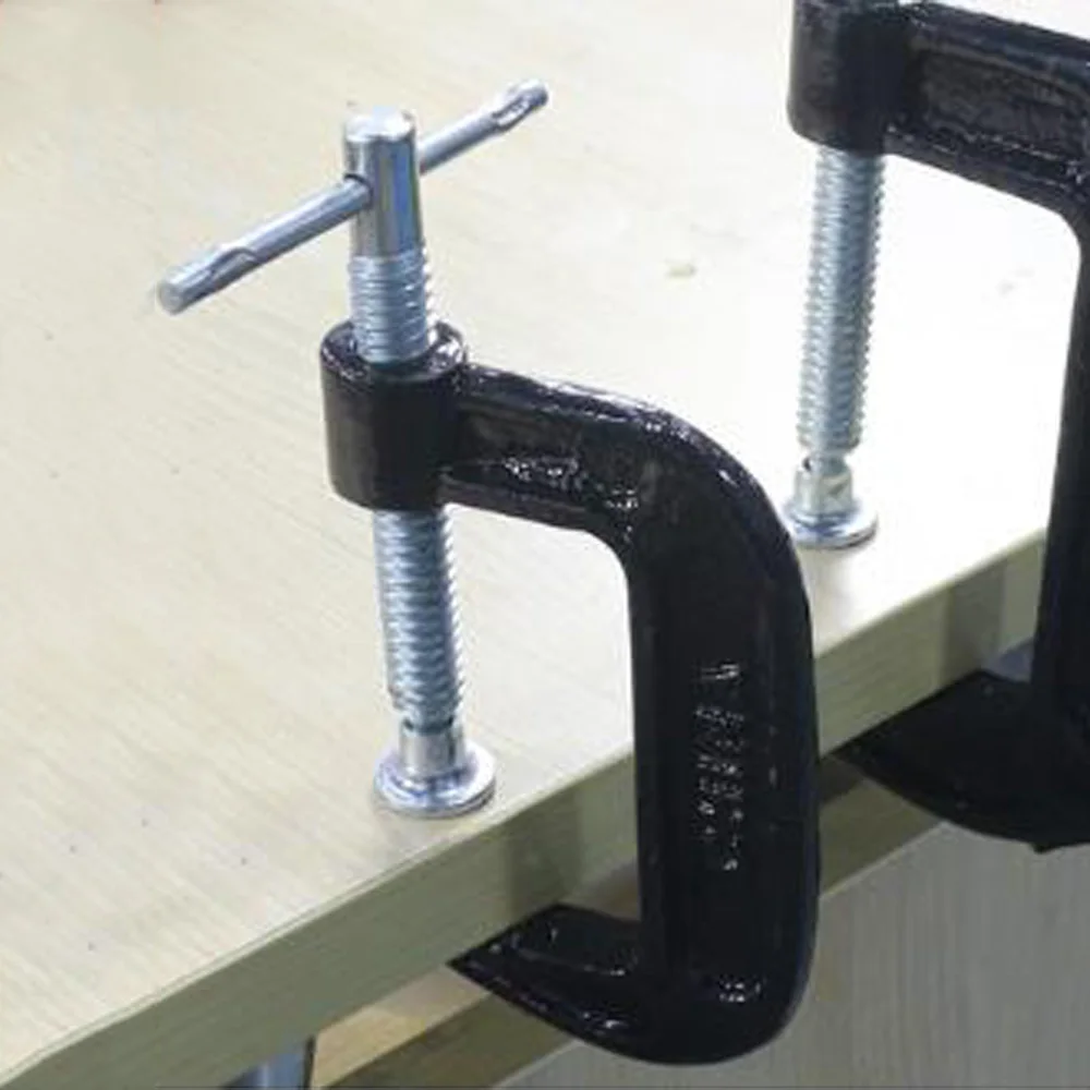 Черные зажимы 2 дюймов Регулируемая рукоятка стол фиксирующий Зажим
