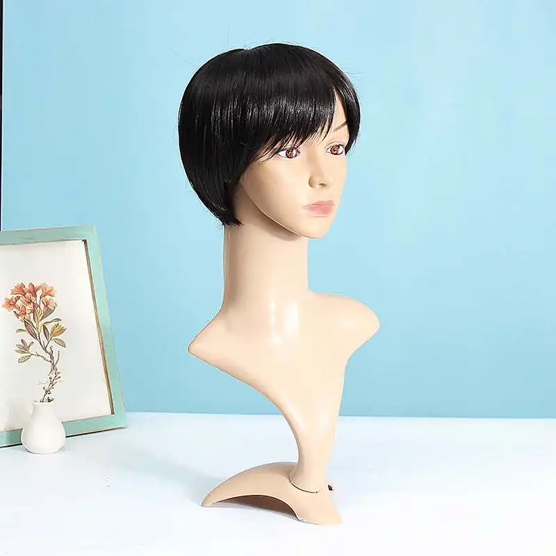 

Full Wigs Adult Men Guy Wig Short Boy Band Wig Black Short Perfect For Carnivals Party Cosplay Wig Short Bob Black Synthetic