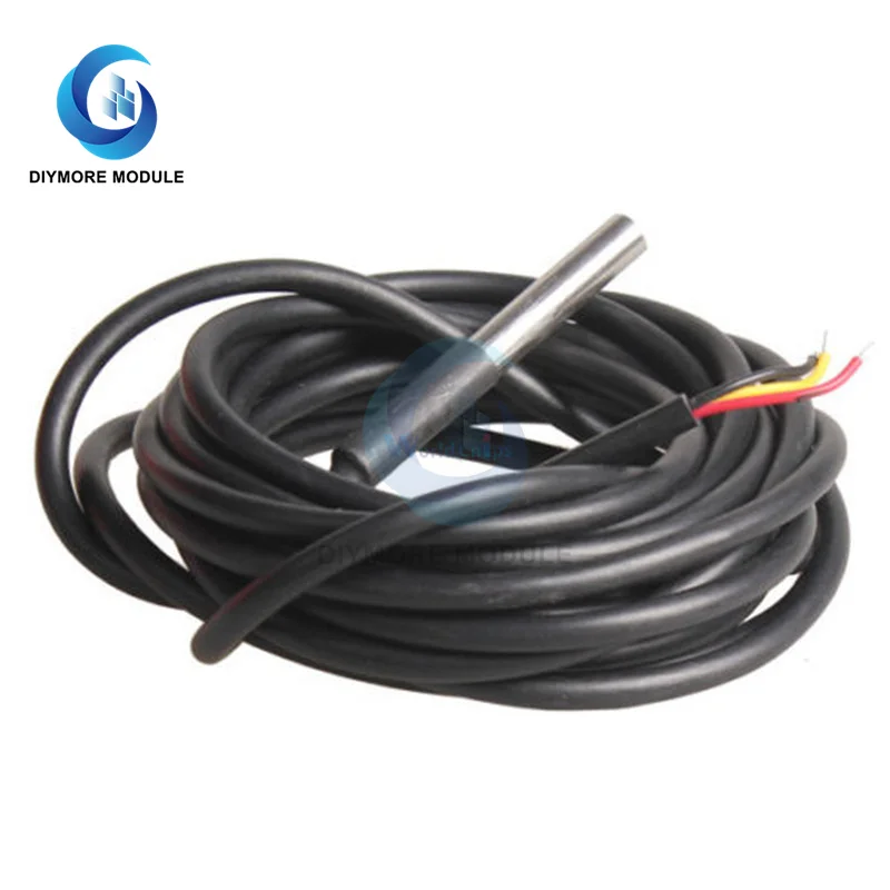 DS18B20 Stainless Steel Package Digital Temperature Sensor Diy Kit 1M/2M/2.5M/3M Waterproof Probe for Arduino | Электронные