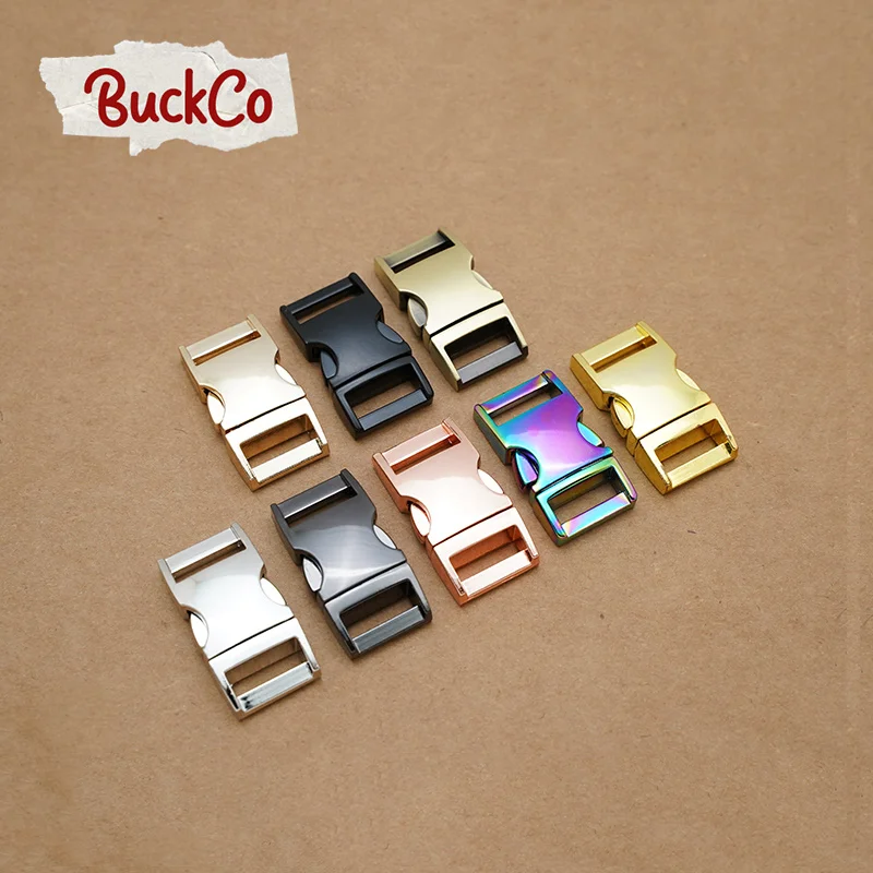 

10pcs/lot Side release metal buckle kirsite DIY dog collars accessory durable security lock 15mm webbing strapping 8 kinds