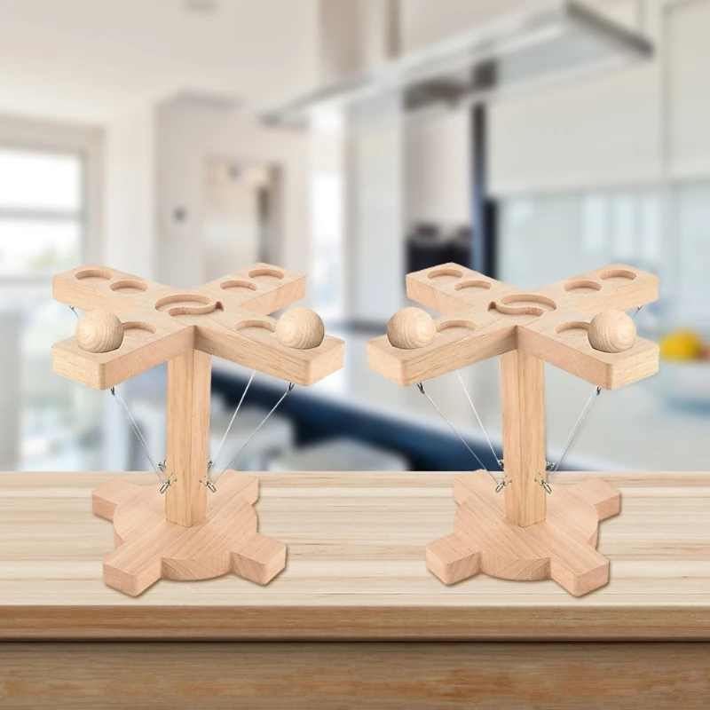 

Handmade Wooden Loop Throwing Hook Bars Drink Games 4-person Quick-paced Interactive Battle Wine Table Game for Children H053