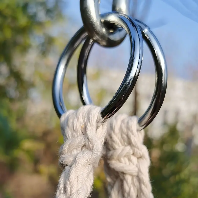 Hammock Chair Macrame Swing Hanging Lounge Mesh Durable Cotton Rope for Bedroom Patio Garden Deck Yard Max Cap | Мебель