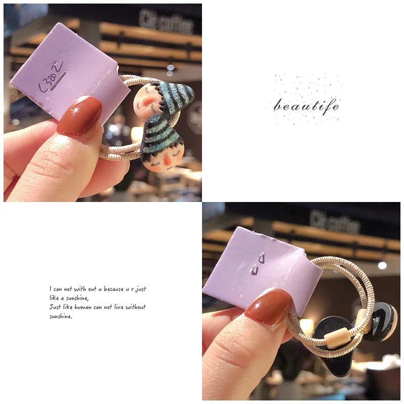 

2 Pcs/Set Children Cute Colors Acrylic Rabbit Elastics Hairbands Girls Lovely Ponytail Holder Rubber Bands Kids Hair Accessories