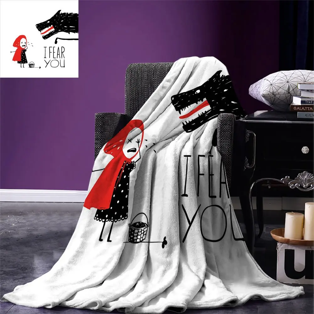 Теплое одеяло с изображением волка Сказочный цветной шарф для маленькой девочки
