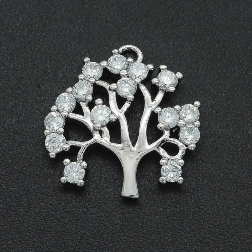 

16x16 мм 100% стерлингового серебра CZ циркон, сделай сам, ювелирное изделие Подвеска "Древо жизни" кулон оптом ожерелье делая Подвески Ювелирные ...