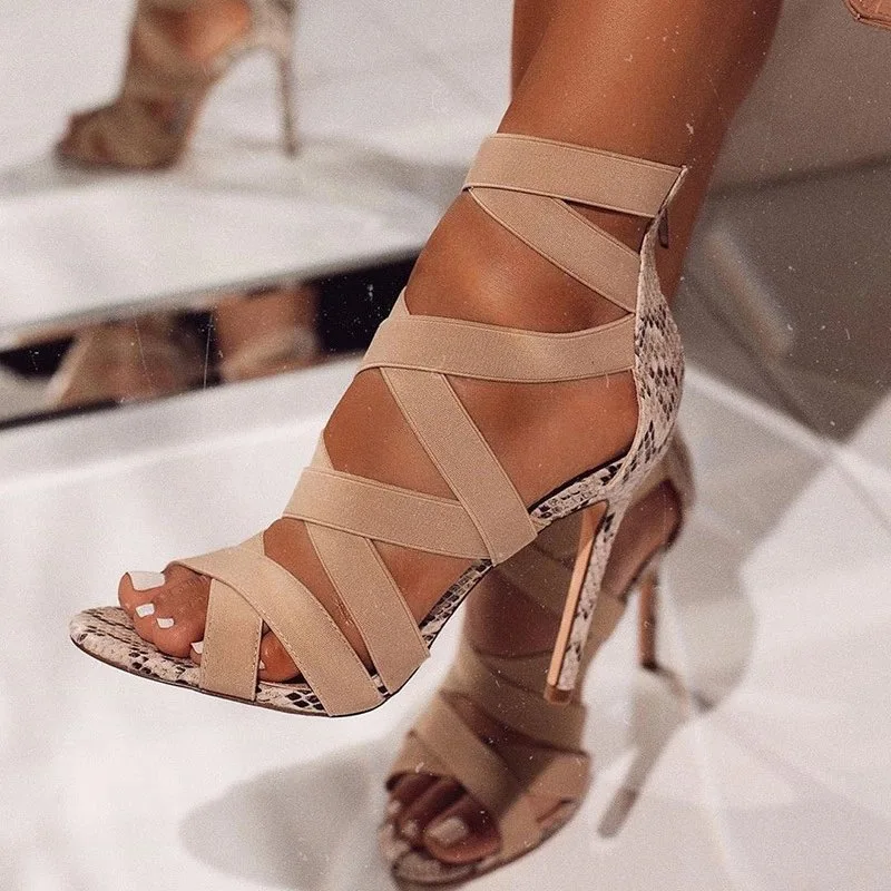 Sandalias Mujer Женские туфли на каблуках Туфли-лодочки Модная обувь с бандажным лифом и