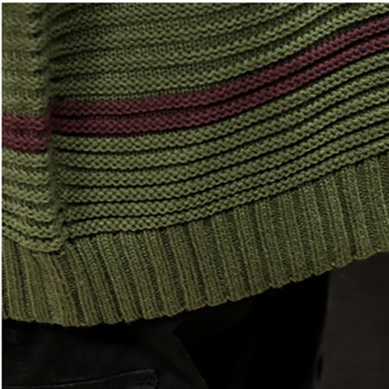 

Men Turtleneck Cotton Pullover Patchwork Autumn Winter Warm Comfortable Spacious Long Sleeve Clothes Knitted Casual Male Sweater