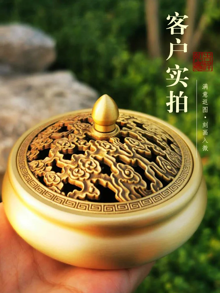 

Copper Incense Burner Gold Modern Aromatherapy Incense Burner Wax Warmer Scent Quemador De Incienso Incense Burners BG50IB