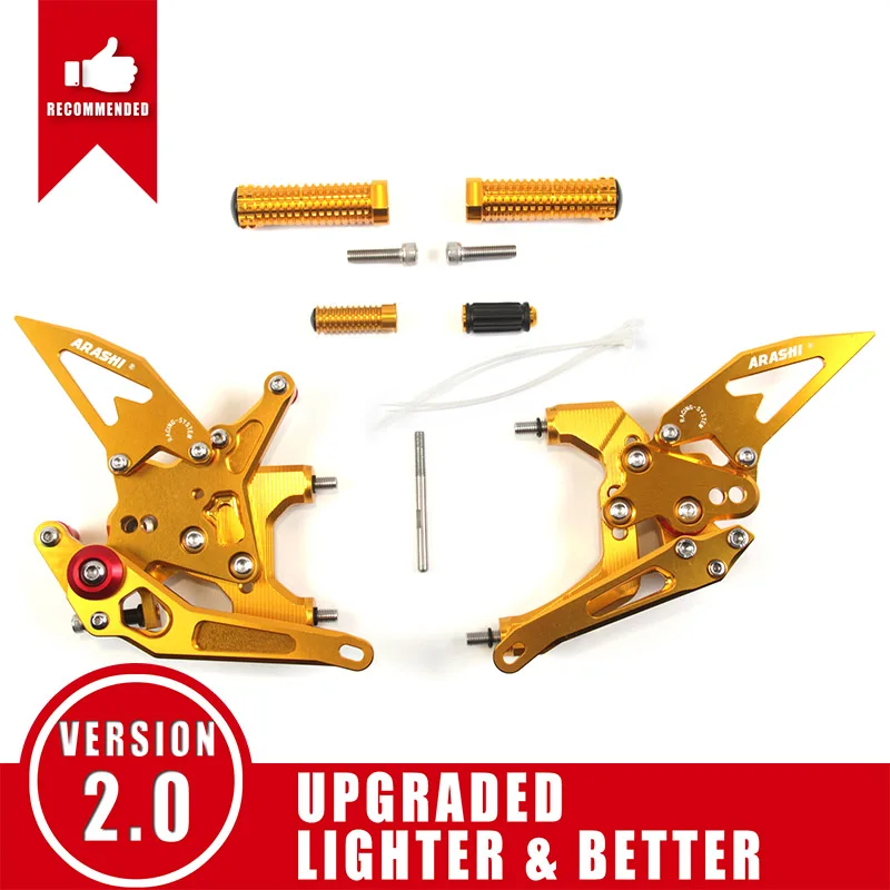 Gold Arashi для DUCATI 959 Panigale- CNC регулируемые Подножки подножки подножка мотоциклиста подножки мотоцикла - Цвет: Gold