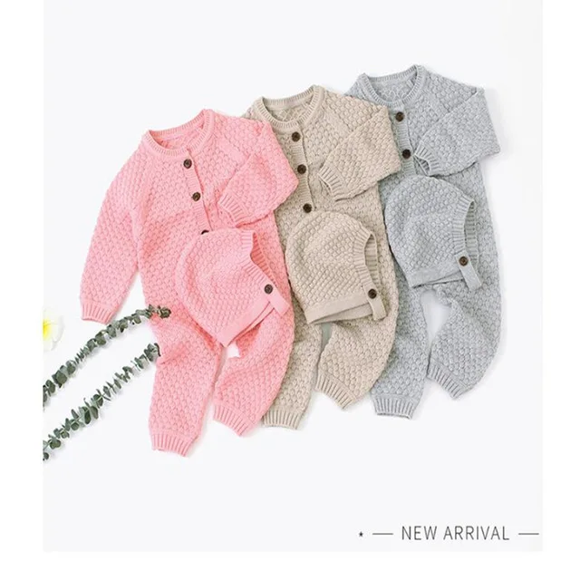 Комбинезон вязаный с шапочкой 0 2 лет для девочек и мальчиков хлопок 2019 цвет в