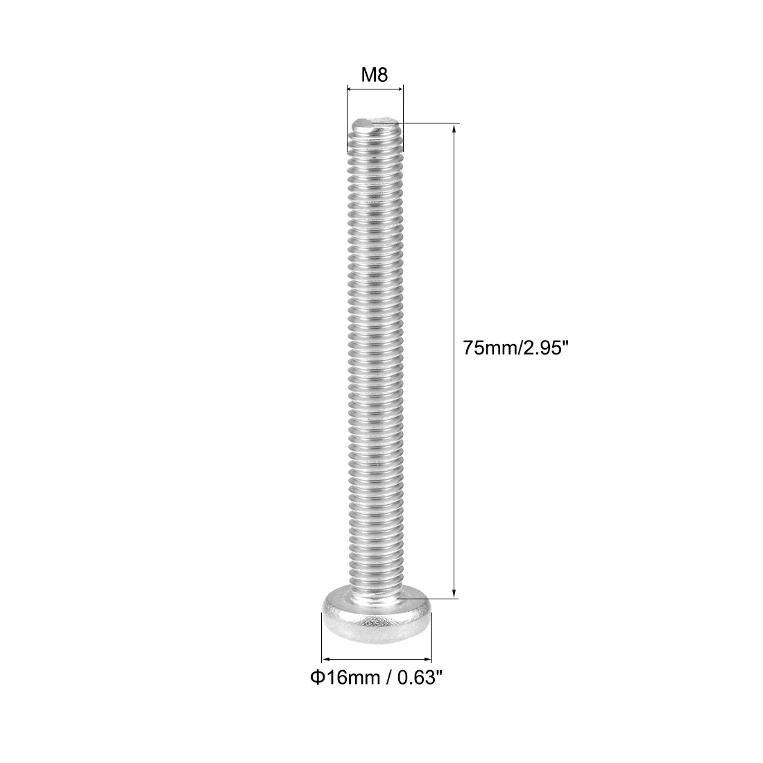 

Uxcell Machine Screws Cross Pan Head Screw 304 Stainless Steel M8x75mm 5Pcs