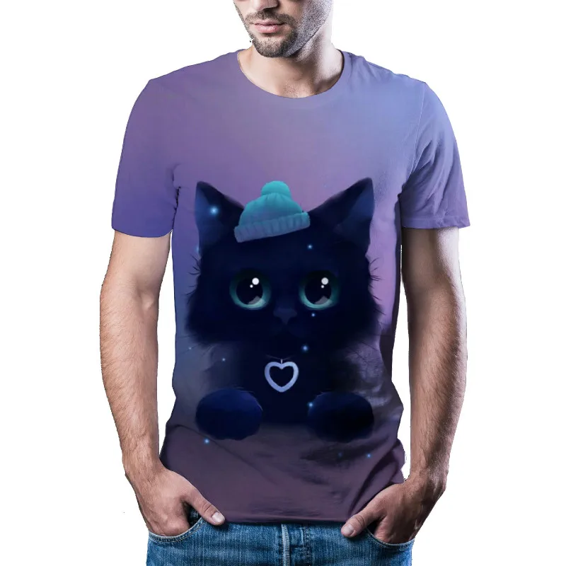 

Мужская летняя футболка с 3D-принтом 2021, мужская повседневная футболка с круглым вырезом и короткими рукавами, красивая и Изысканная одежда