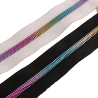 5 m rainbow nylon coil zippers 6mm blackwhite nylon colorful purse zippers nylon dress zipper bag coil zippers 5