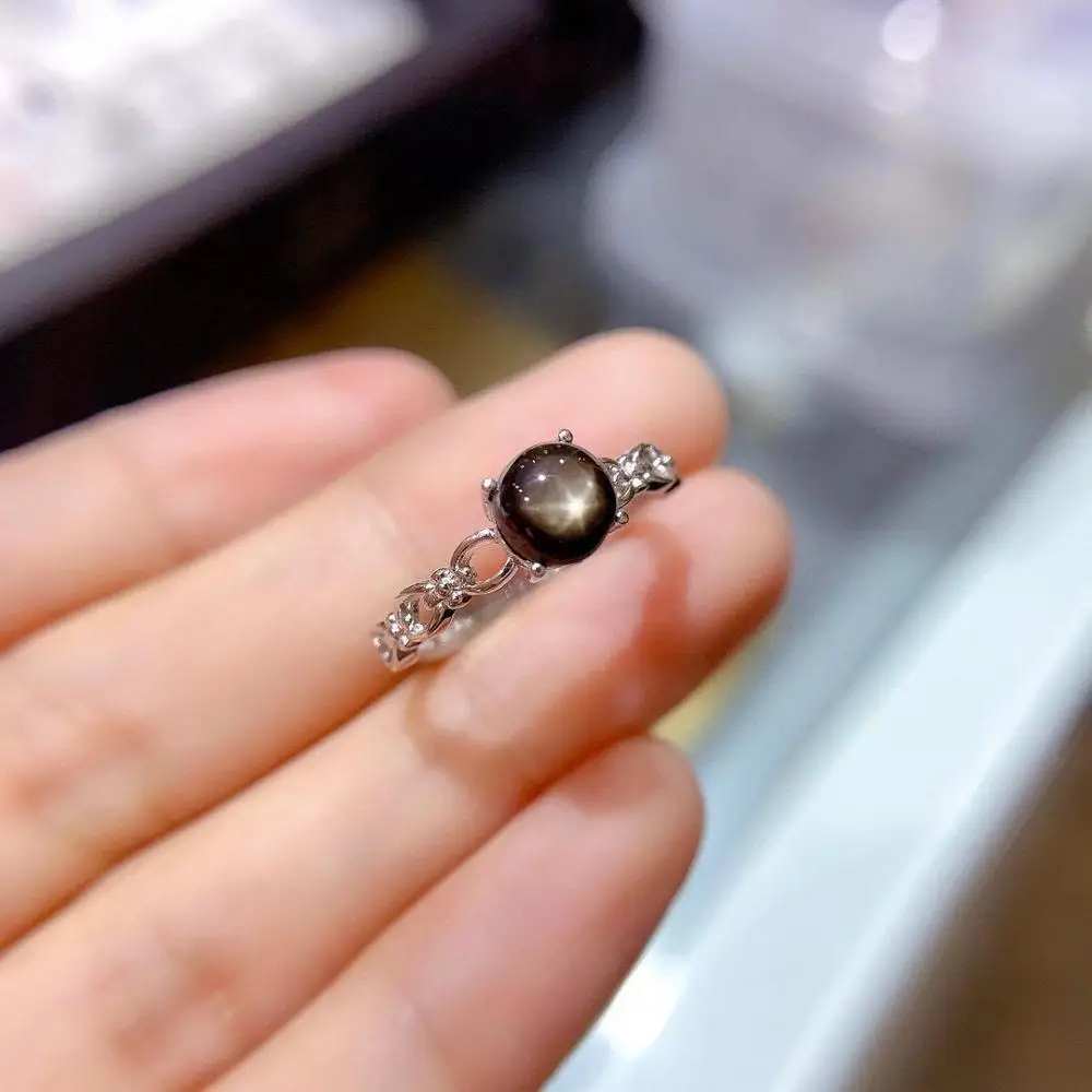 Модное классическое кольцо с натуральным сапфиром из серебра 925 пробы|Кольца| |