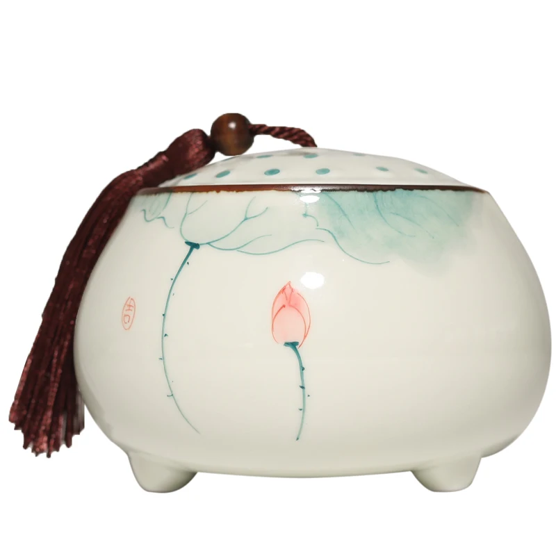 

Китайская керамическая банка для чая, кухонный Органайзер, ручная работа, контейнер для зеленого чая, фарфоровый подарок, контейнер для чая ...