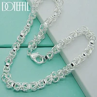 doteffil 925 sterling silver 7mm 20 inches chain necklaces for men women fashion statement necklace party jewelry
