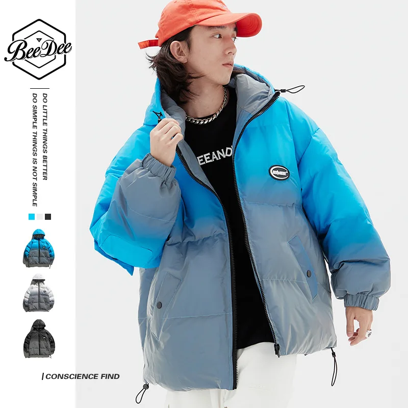 

Gradient Multi-pocket Hooded Cotton-padded Jacket Boys Winter Jacket Trend 2021