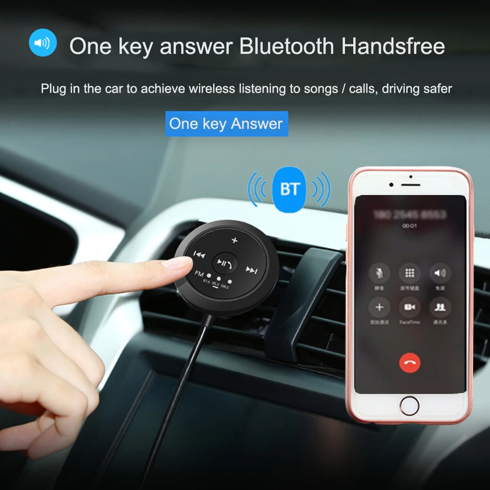 Беспроводной автомобильный mp3 плеер JINSERTA Bluetooth 5 0 FM передатчик 3 мм AUX аудио