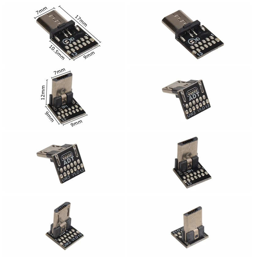 

Индивидуальный DIY Micro USB2.0 угловой разъем Micro 5pin Male V8 пайка 13 портов преобразование адаптера Встроенная головка адаптера USB2.0