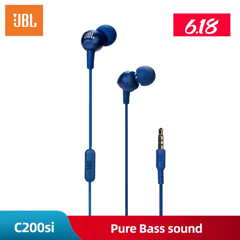 Проводные наушники вкладыши JBL C200si 3 5 мм музыкальная гарнитура спортивные с