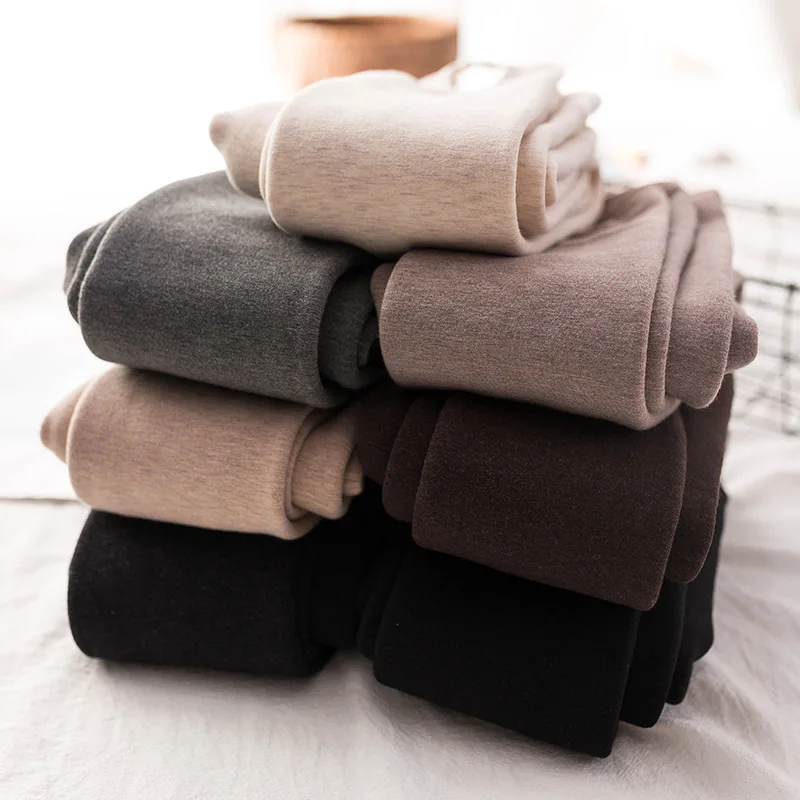 

XPAY Winter Lady Kapoc Fiber Cozy Opaque Microfiber Fleece Lined Warm Thick Tights Stirrup Leggings Fast Delivery