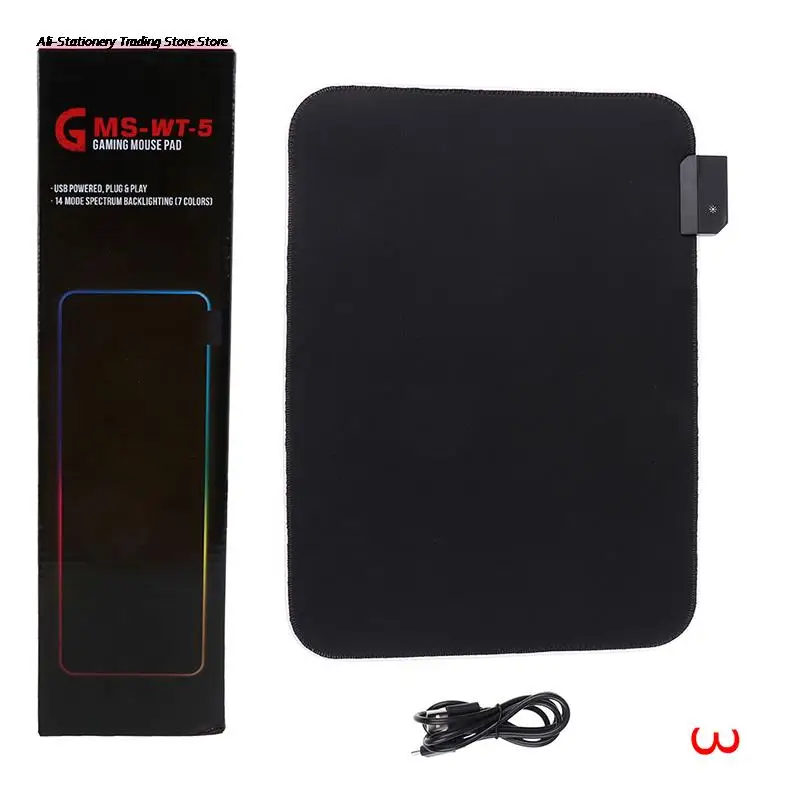 Игровой коврик для мыши RGB объемный светящийся светодиодный удлиненный