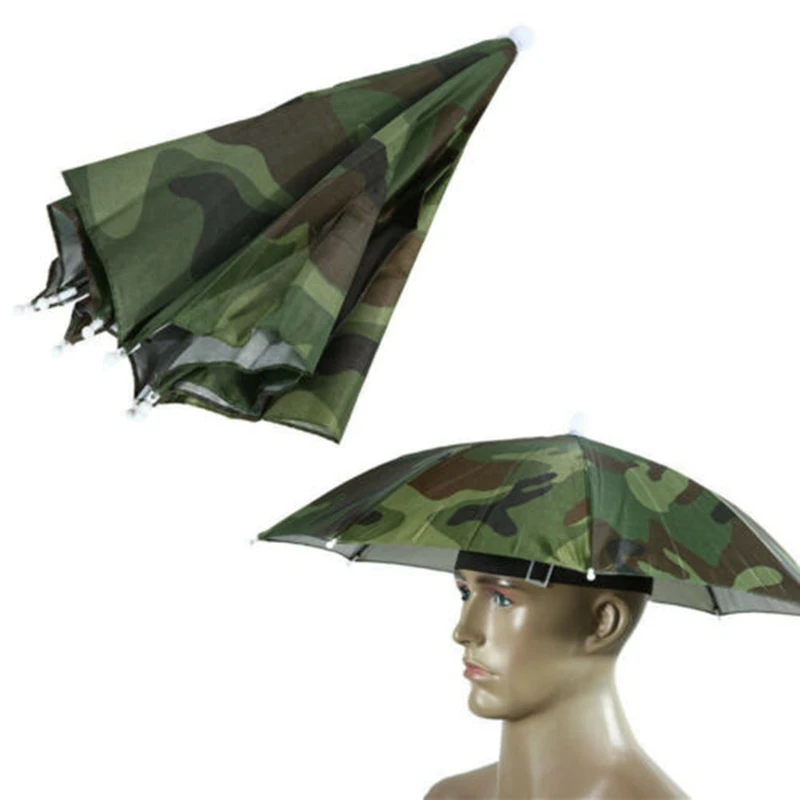 

3Pcs Sun Umbrella Hat Outdoor Golf Fishing Camping Headwear Head Hat Cap Camouflage Head Umbrella