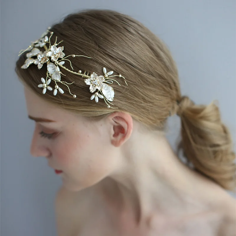 Светильник золотой головной убор жемчужная корона в стиле барокко свадебная