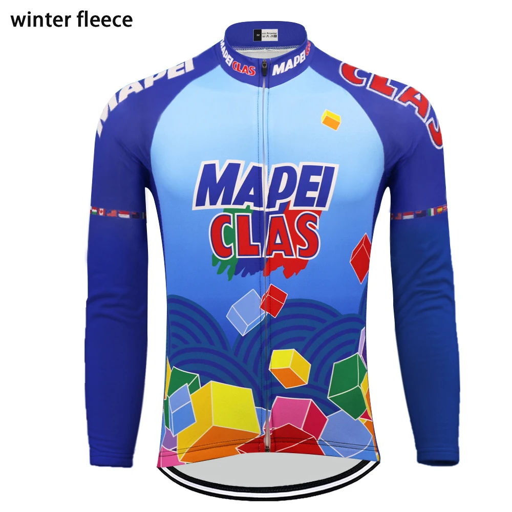 long sleeve Mapei велокофты Зимние флисовые и без флиса мужские с длинным рукавом Теплые Одежда для велоспорта Майо ciclismo mtb - Цвет: long sleeve