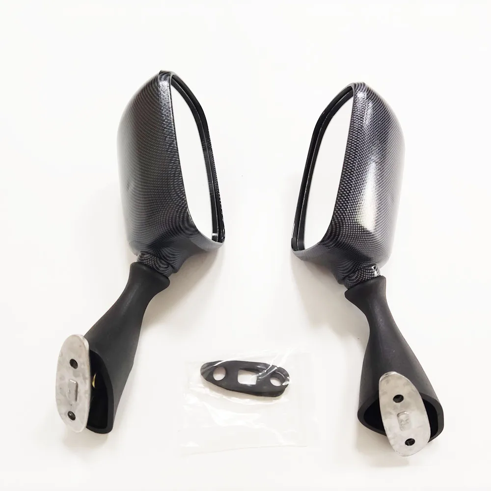 Зеркала заднего вида 2x черные боковые зеркала из углеродного волокна для Suzuki