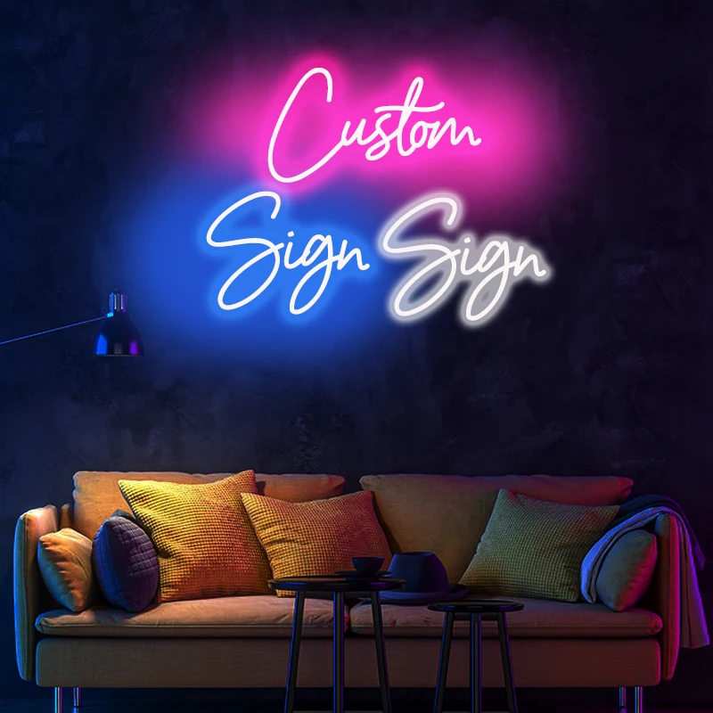 

Neon Light Sign Custom Happy Birthday Lamp Illuminate Party Wall Art Letter Logo Design Home Bar LED Light Personalized Signs