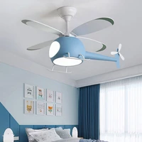 modern aircraft ceiling fan with led light and control childrens lamp chandelier for the childrens room decor home ventilation