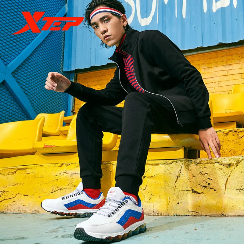 Xtep 2 шт./компл. Мужская спортивная одежда зима весна сохраняющая тепло толстовка