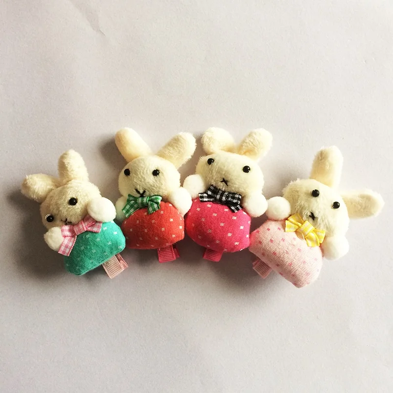 1Pcs/lot Handmade Soft Dot Cloth Rabbit Hair Accessories Plaid Clip Hairpin Bows Headbands For Girls Childrens | Детская одежда и