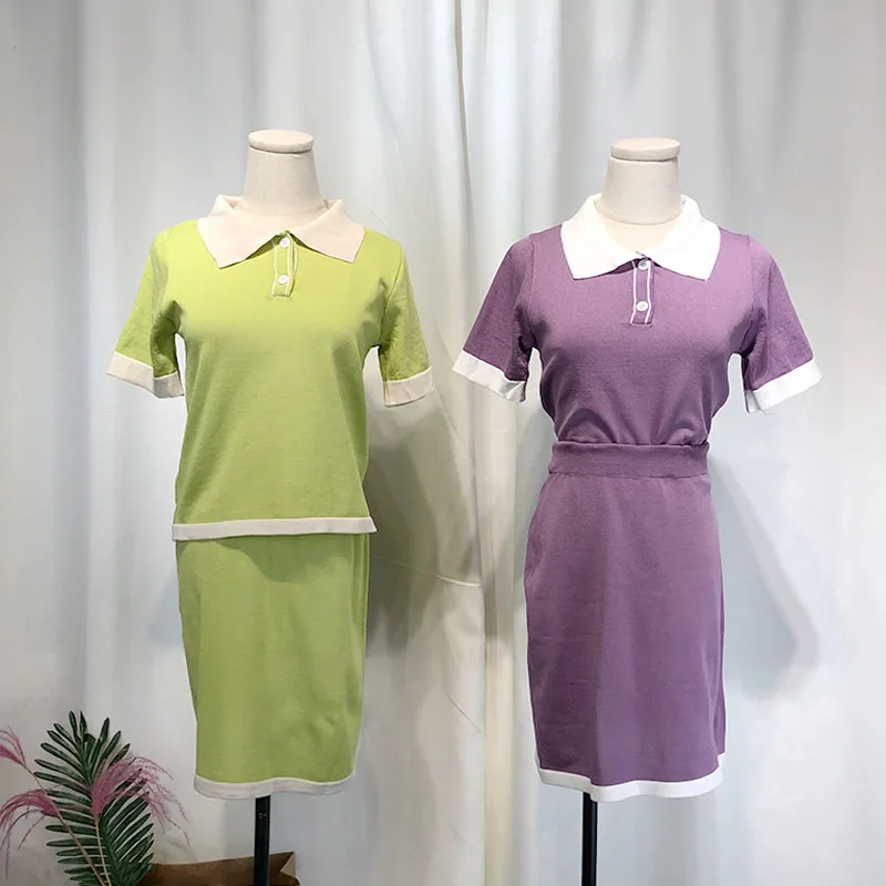 Возможно U Женский комплект из двух предметов с отложным воротником и коротким