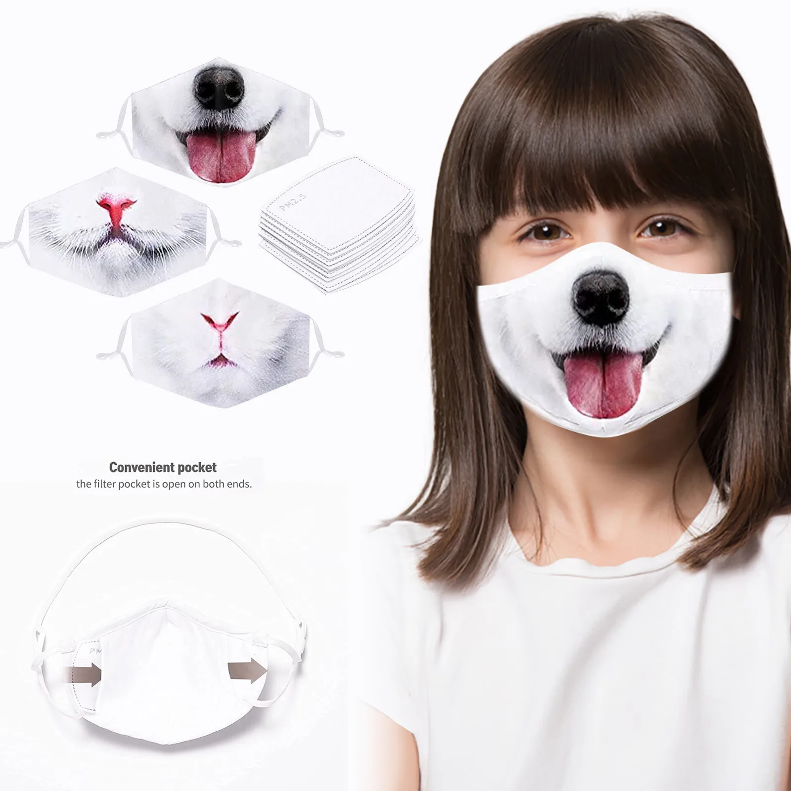 

3 шт., Детская Хлопковая маска для лица