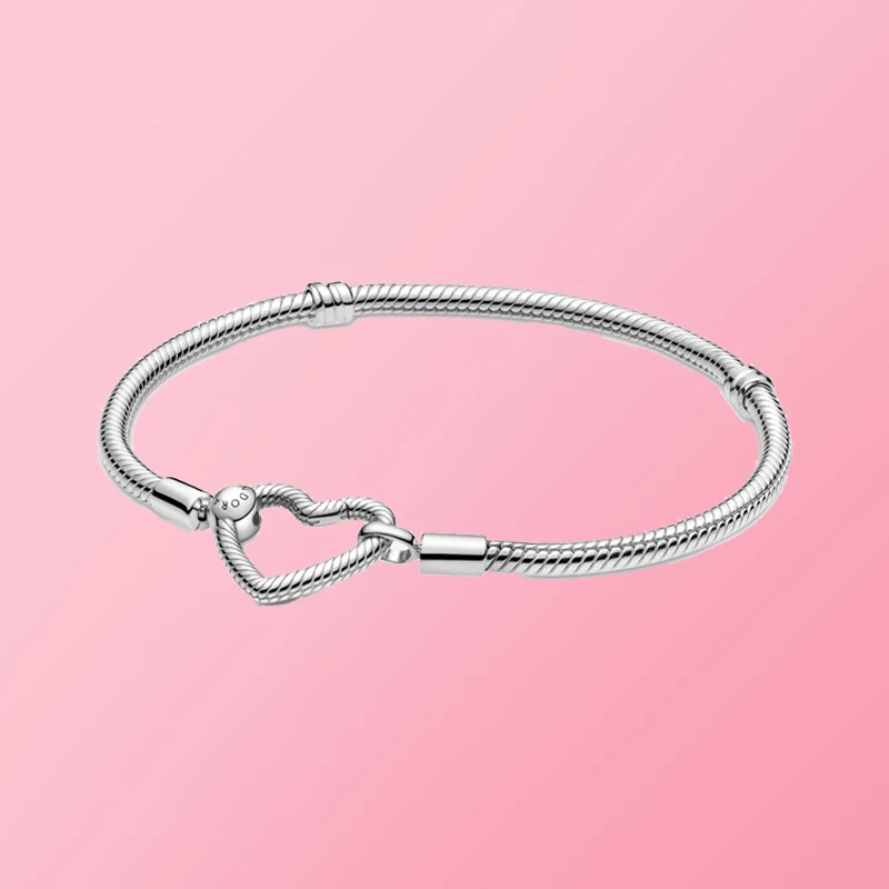 

2021 New Pandora Original 925 Sterling Silver Love Bracelet For Ladies Hot Selling DIY Beaded Birthday Party Banquet Jewelry