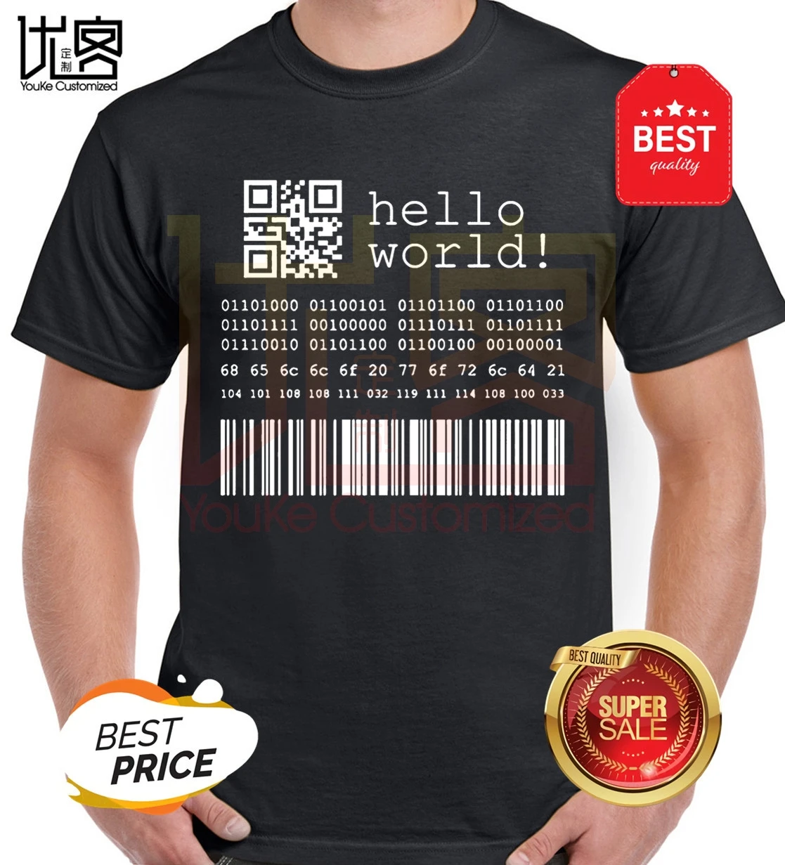 Letter T Shirt Men Cotton Java Programmer Computer Hello World Code Linux Geek Team Wear Basic Gifts Print Homme Hip Hop | Мужская