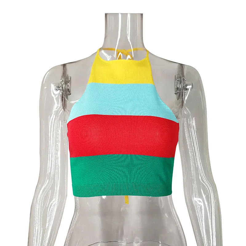Для женщин ночной клуб вечерние вязаный жилет укороченный Топ сексуальное