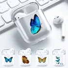 Прозрачный силиконовый чехол для Airpods, чехол для беспроводных Bluetooth наушников Apple Air Pod 12 Pro, чехол для наушников с бабочкой