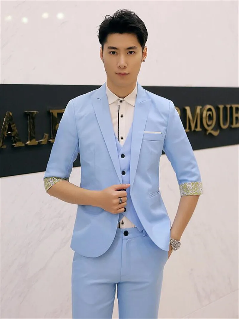 Роскошные мужские повседневные азиатской версий с коротким рукавом Мужская