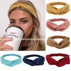 Повязка для волос женская с узлом, эластичная чалма мягкая одноцветная лента в винтажном стиле, летний аксессуар для волос