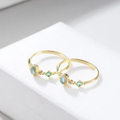 Японский крейсер роскошный циркон кольцо с натуральным камнем для женщин