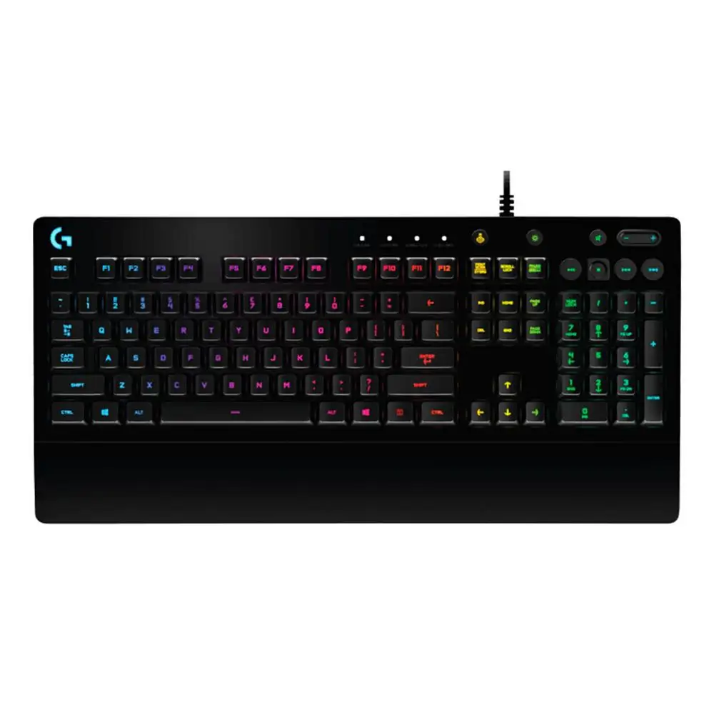 Игровая клавиатура logitech G213, Проводная Механическая клавиатура, защита от брызг, 108 клавиш, игровая RGB подсветка, регулируемая Проводная USB клавиатура
