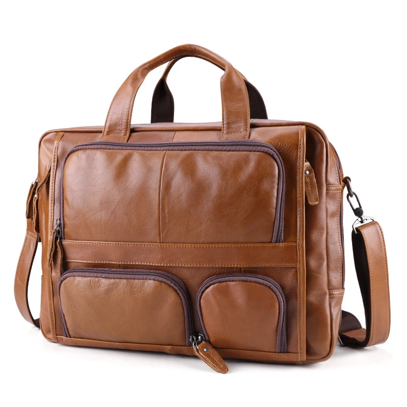 Men's Vintage Bag Men's Multi-Function Briefcase Office Bags For Man's Genuine Leather Bags Male Large Luggage Bag