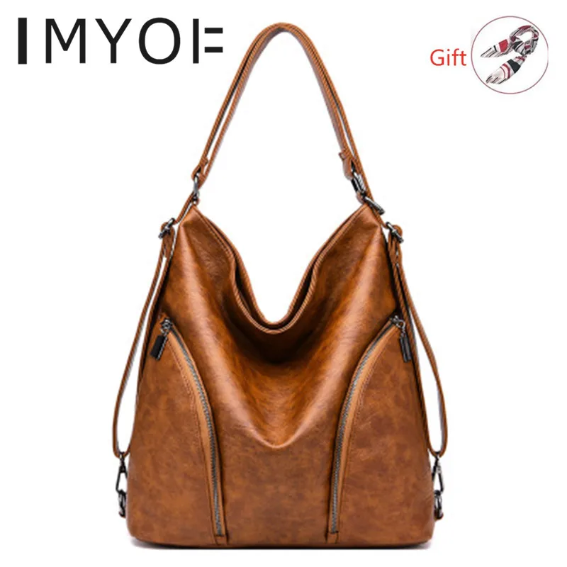 Большая сумка на плечо Новая корейская модная мягкая кожаная женская от