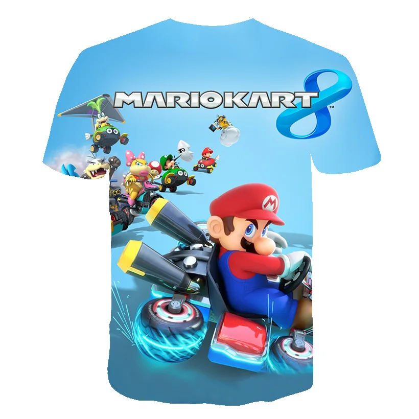 

Summer Children's 3D Baby Tops 4T-14T Youth Fashion Print Cartoon Kids T-Shirts Super Mario Cartoon Casual Short-Sleeved Tops