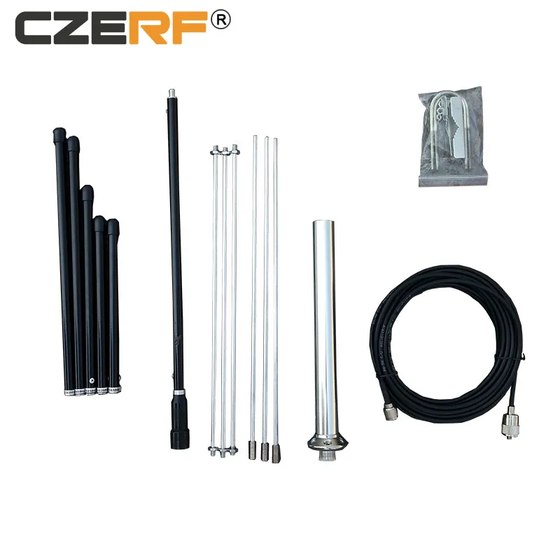 Бесплатная доставка 1/4 волна GP алюминиевая антенна с кабелем 15 метров TNC для