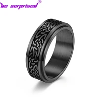 new celtic knot rotatable ring men and women couples marriage proposal wedding ring titanium steel vacuum plating process